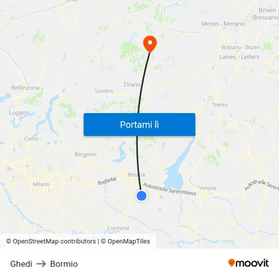 Ghedi to Bormio map