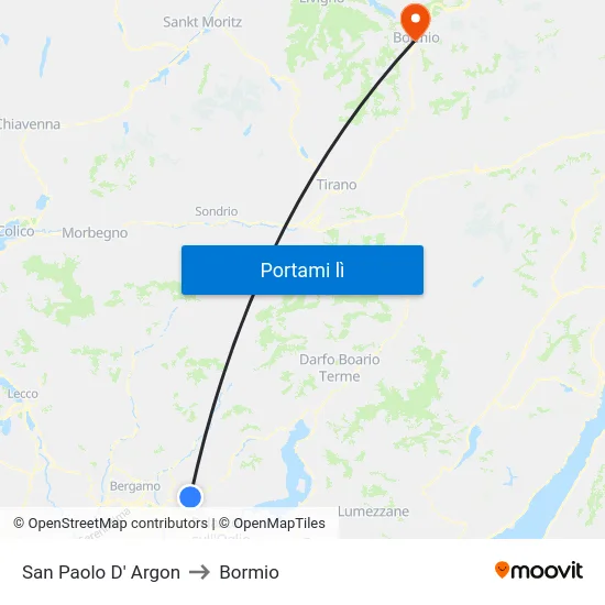 San Paolo D' Argon to Bormio map