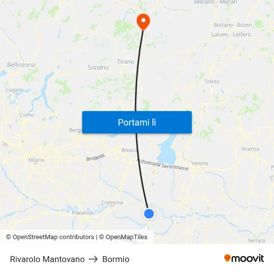 Rivarolo Mantovano to Bormio map