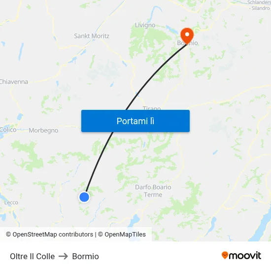 Oltre Il Colle to Bormio map