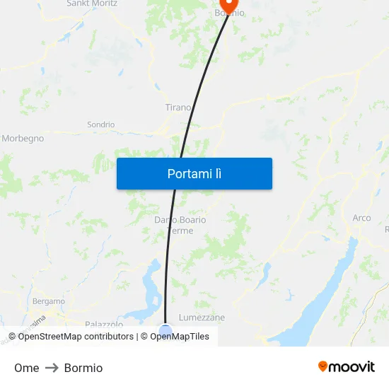 Ome to Bormio map