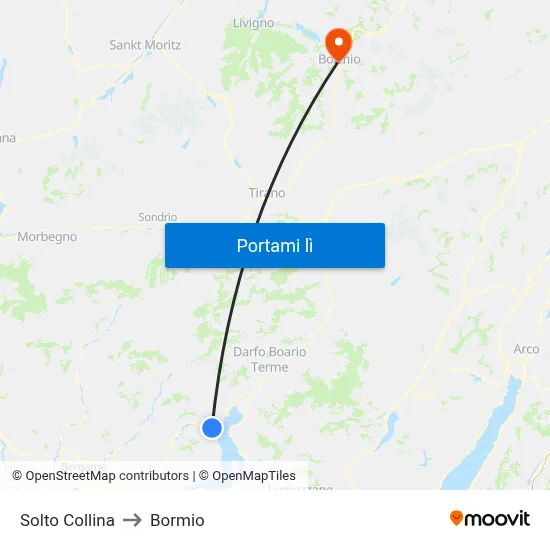 Solto Collina to Bormio map