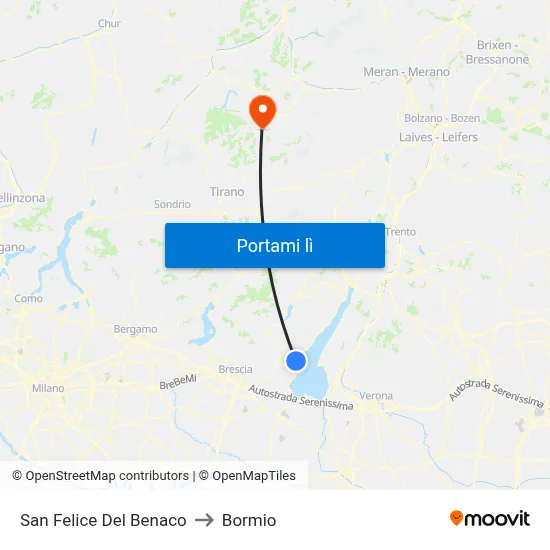 San Felice Del Benaco to Bormio map