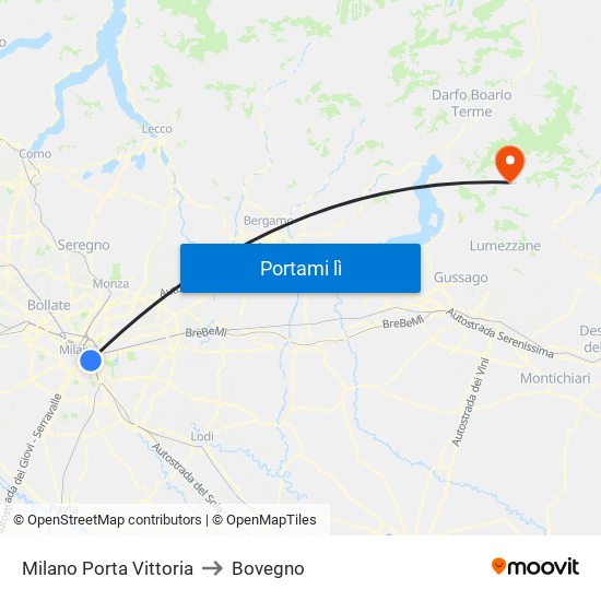 Milano Porta Vittoria to Bovegno map