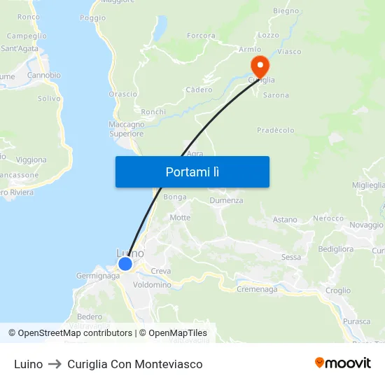 Luino to Curiglia Con Monteviasco map