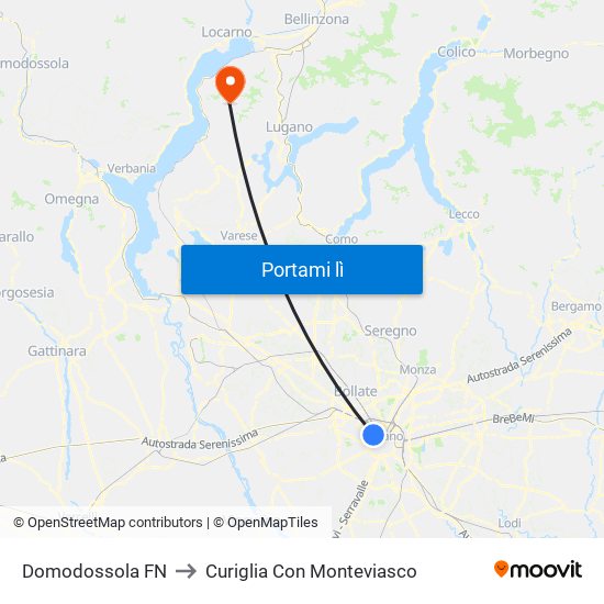 Domodossola FN to Curiglia Con Monteviasco map