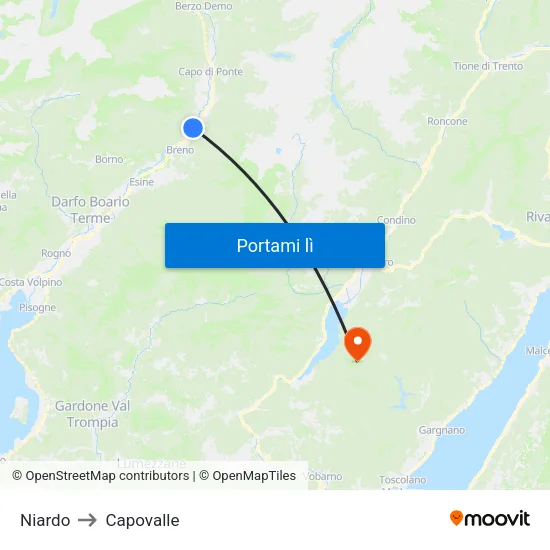 Niardo to Capovalle map