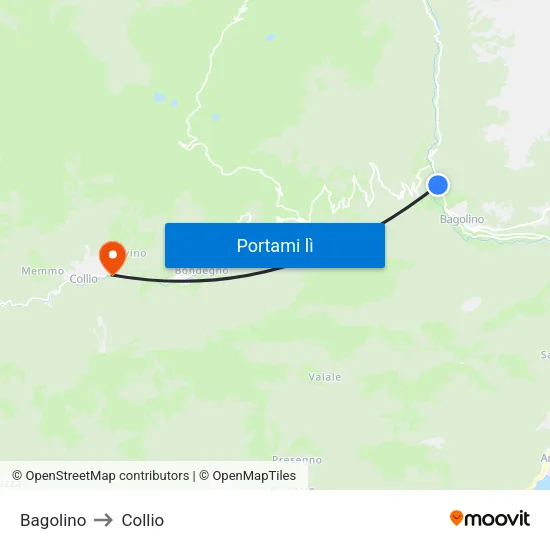 Bagolino to Collio map