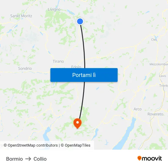 Bormio to Collio map