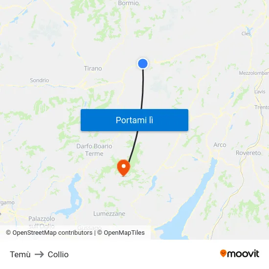 Temù to Collio map