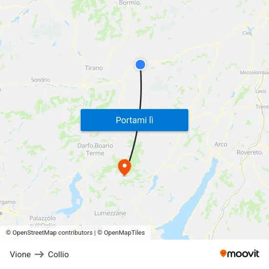 Vione to Collio map