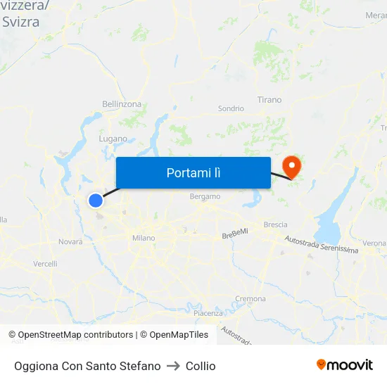Oggiona Con Santo Stefano to Collio map