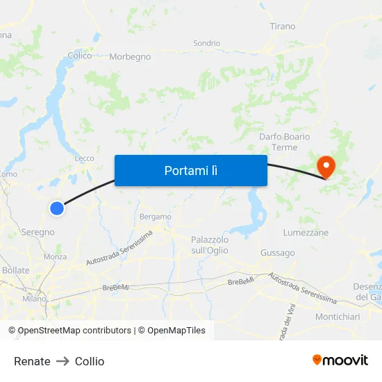 Renate to Collio map