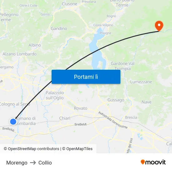 Morengo to Collio map