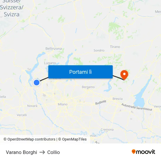 Varano Borghi to Collio map