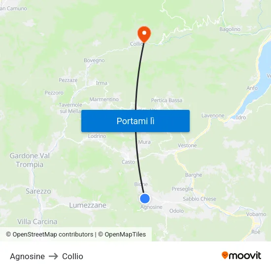 Agnosine to Collio map