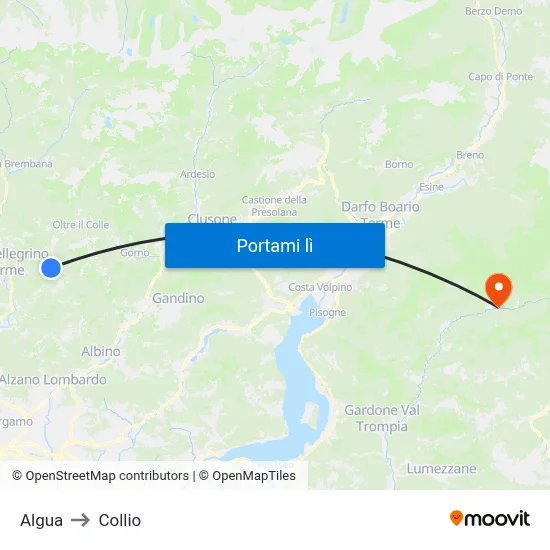 Algua to Collio map