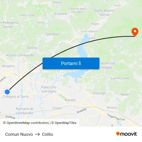 Comun Nuovo to Collio map