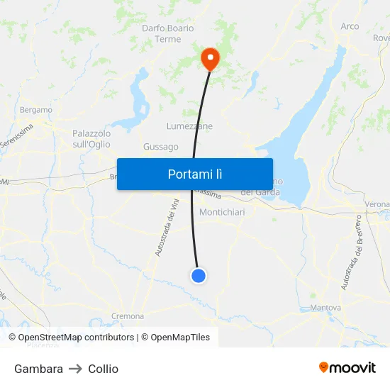 Gambara to Collio map