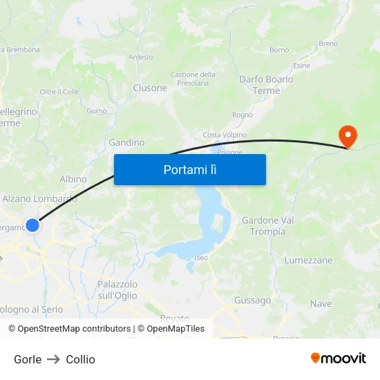 Gorle to Collio map