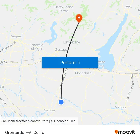 Grontardo to Collio map