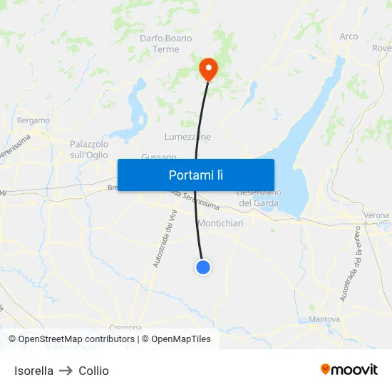 Isorella to Collio map