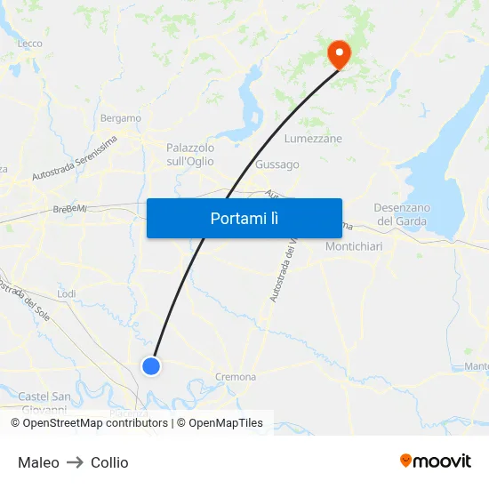 Maleo to Collio map