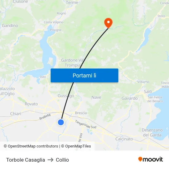 Torbole Casaglia to Collio map