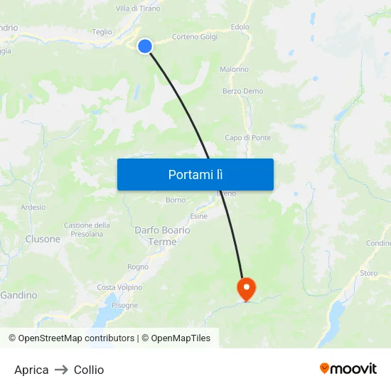 Aprica to Collio map