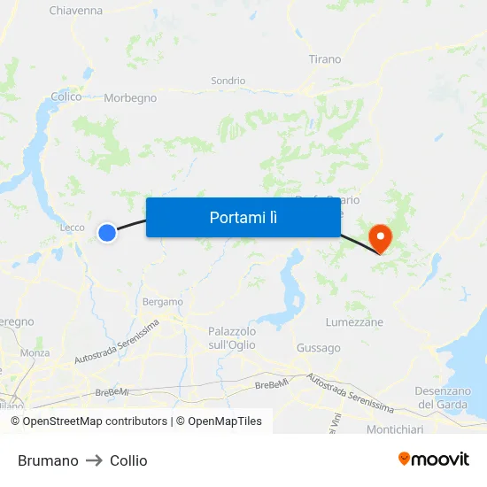 Brumano to Collio map