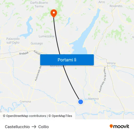 Castellucchio to Collio map