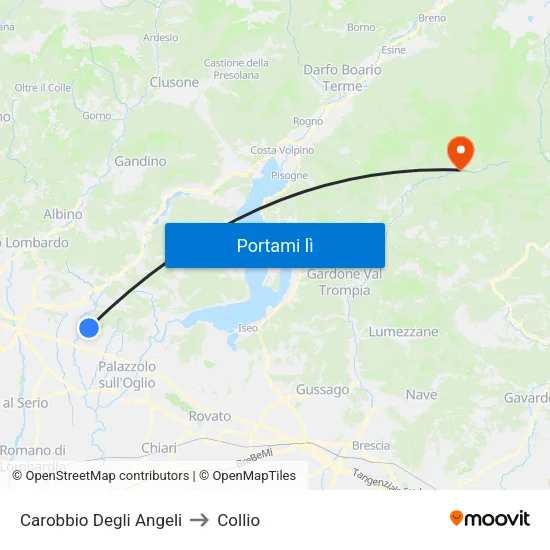 Carobbio Degli Angeli to Collio map