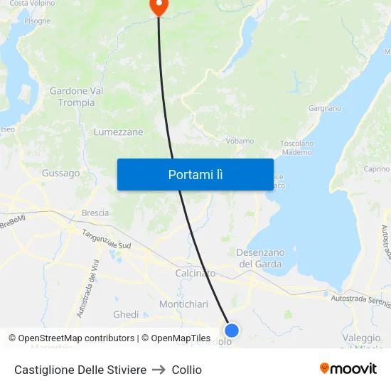 Castiglione Delle Stiviere to Collio map