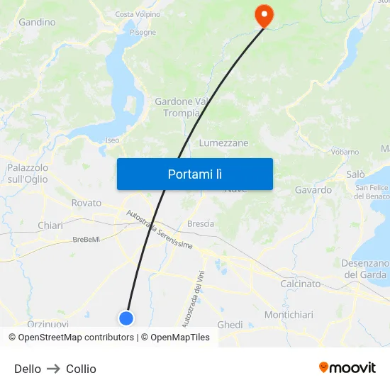 Dello to Collio map