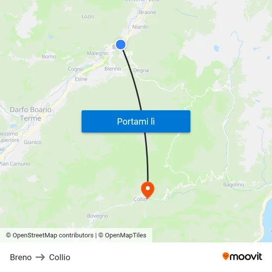 Breno to Collio map
