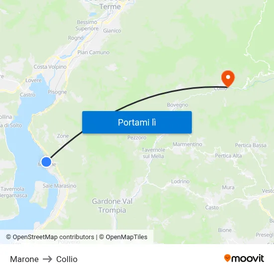 Marone to Collio map