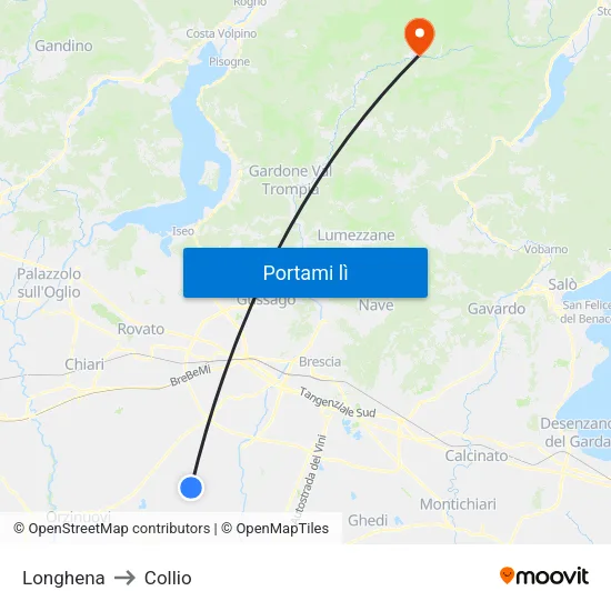 Longhena to Collio map