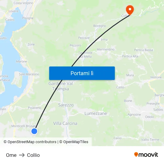 Ome to Collio map