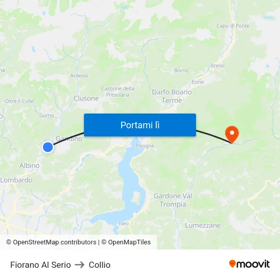 Fiorano Al Serio to Collio map