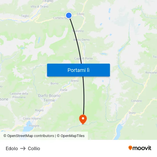 Edolo to Collio map