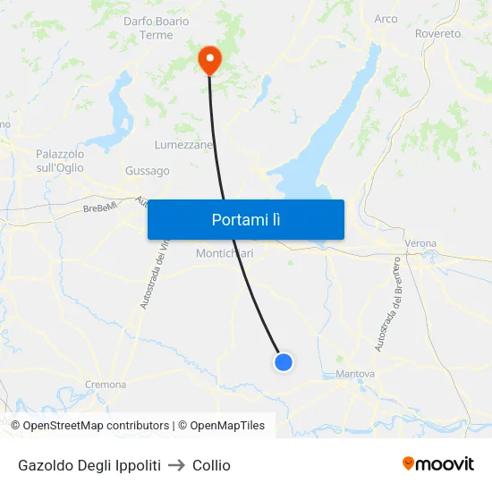 Gazoldo Degli Ippoliti to Collio map