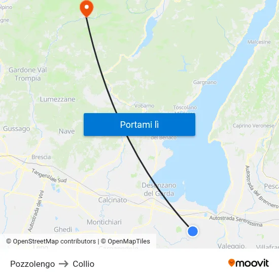 Pozzolengo to Collio map