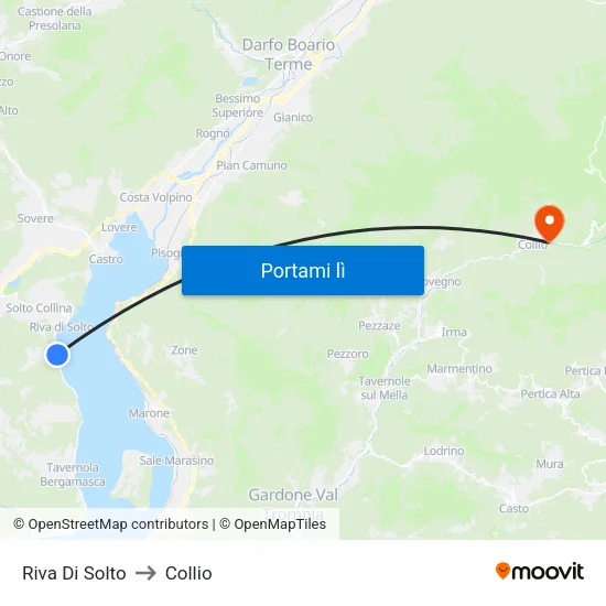 Riva Di Solto to Collio map