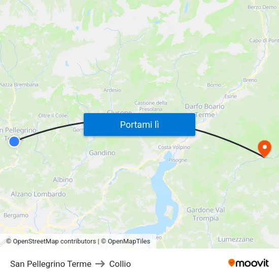 San Pellegrino Terme to Collio map