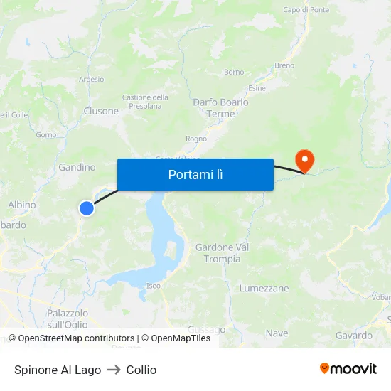 Spinone Al Lago to Collio map