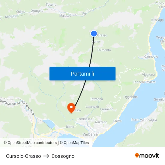 Cursolo-Orasso to Cossogno map