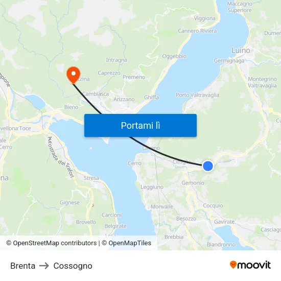 Brenta to Cossogno map