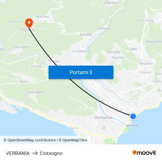 VERBANIA to Cossogno map