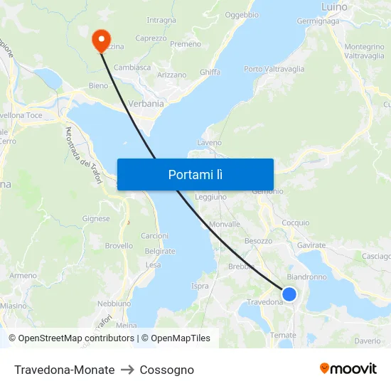 Travedona-Monate to Cossogno map