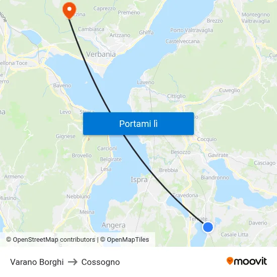 Varano Borghi to Cossogno map